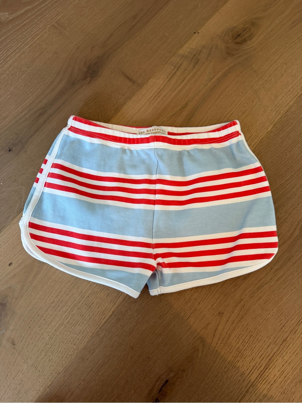 The Beaufort Bonnet Company Light Blue & Red Striped Kids Shorts